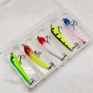 Воблер набор в каробка 5шт Minnow VIB-03--6 гр 80мм цв 1#-5#