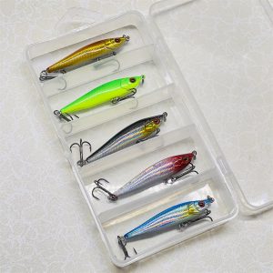 Воблер набор в каробка 5шт Minnow M-02--8 гр 70мм цв 1#-5#